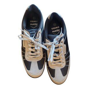 Alpine Swiss Fashion Sneakers Shoes Men's Size 13 Black & White Lace Up